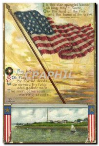Old Postcard US Flag