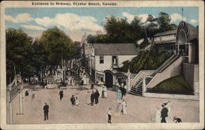 Crystal Beach Ontario Entrance to Midway c1920 Postcard