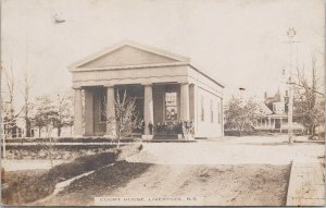 Court House Liverpool Nova Scotia NS Children on Steps RPPC Postcard E93