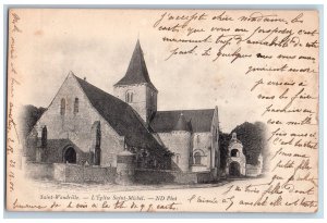 Saint-Wandrille-Rançon France Postcard Saint Michel Church 1901 Antique