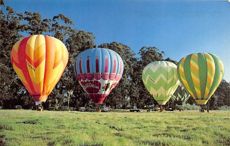 Balloons ready for Flight Over the Nappa Valley CA USA Zeppelin Unused 