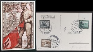 GERMANY THIRD 3rd REICH ORIGINAL BEER HALL PUTSCH MARTYRS CARD 9th NOV 1923