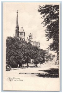 c1905 Greetings From Omaha Dodge Street Church Building View Nebraska Postcard