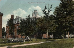 FRANKLIN NH High School and Student Body c1910 Postcard