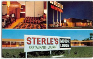 Gibbon, Nebraska STERLE'S MOTOR LODGE Roadside Room Interior TV 1960s Postcard