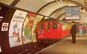 Tube Train Underground Picadilly Circus Station London UK postcard