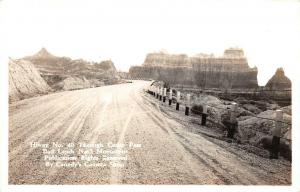 RPPC, SD South Dakota  HIWAY NO 40~CEDAR PASS Badlands c1940's Canedy's Postcard