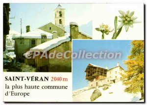 Postcard Modern Reflections In France Dauphine Saint Veran Old Steeple A typi...