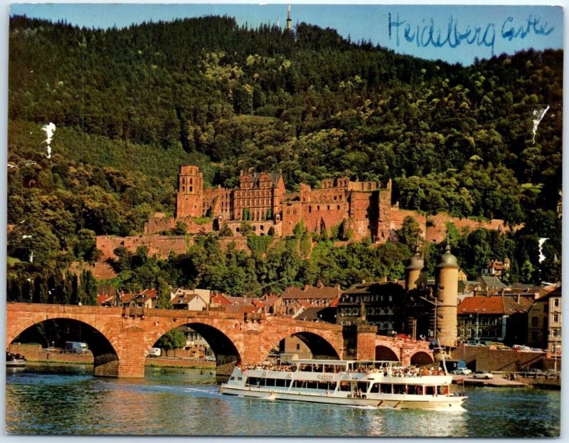 Postcard - Old Bridge and Castle - Heidelberg, Germany 