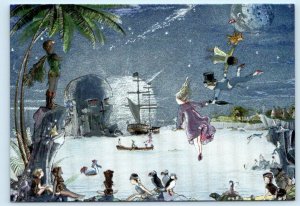 NEVER NEVER LAND ~ Peter Pan JEAN RON HENRY Dufex Foil  4x6 FJ Warren Postcard