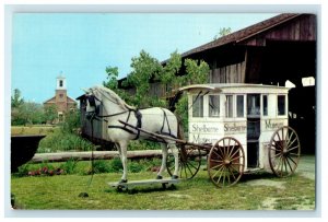 Milk Wagon Covered Bridge Meeting House Shelburne Vermont VT Antique Postcard 