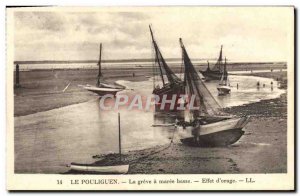 Old Postcard Pouliguen La Greve A Maree based Effect & # 39orage Charter