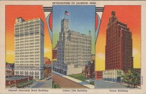 Postcard Skyscrapers of Jackson MS Mississippi