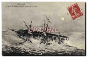 Old Postcard distraught DAfter Dumont Duparc Marine Painter From Boat