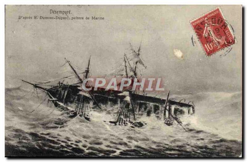 Old Postcard distraught DAfter Dumont Duparc Marine Painter From Boat