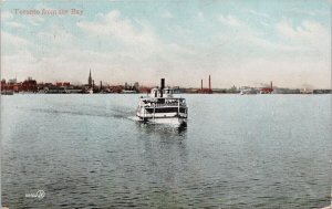 Toronto from the Bay Ontario Steamer Boat ON c1907 Station C Cancel Postcard H49