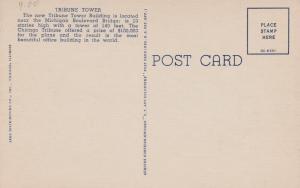 Chicago IL, Illinois - Tribune Building at Night - Linen