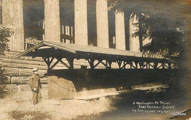 1920s SEATTLE WA Fur Timber State Museum real Photo Postcard RPPC 5092