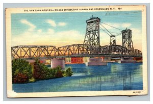 Vintage 1940's Postcard New Dunn Memorial Bridge Albany & Rensselaer New York