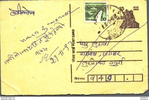 India Postal Stationery Tiger 15