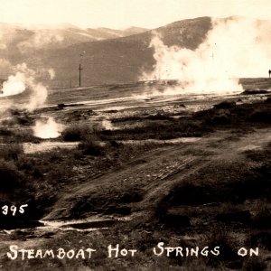 RPPC Steamboat Hot Springs On Reno Carson Highway Nevada Real Photo Postcard