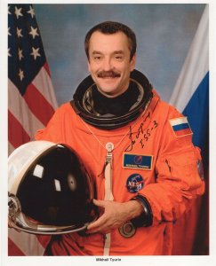 Mikhail Tyurin Russian Cosmonaut Large NASA Hand Signed Photo