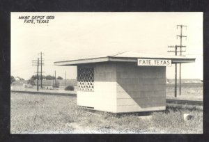 RPPC FATE TEXAS RAILROAD DEPOT TRAIN STATION REAL PHOTO POSTCARD