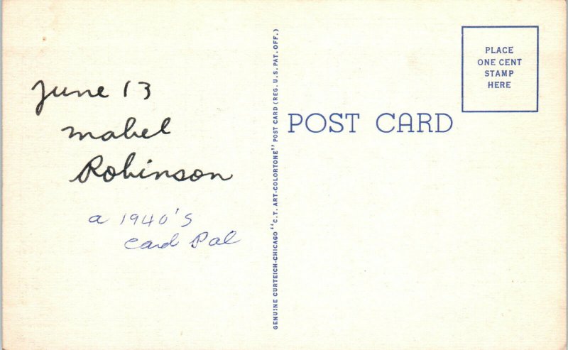 1940s State House Augusta Maine Linen Postcard