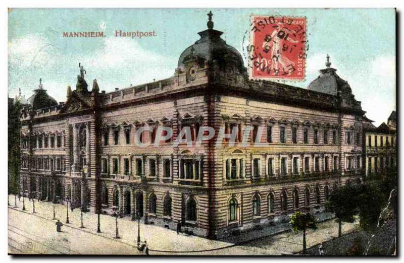 Old Postcard Mannheim Hauptpost