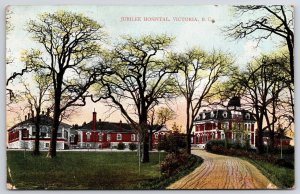 1910's Jubilee Hospital Victoria British Columbia Roadway Building Postcard