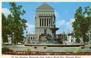 IN - Indianapolis, De Pew Fountain, University Park, Indiana World War Memori...