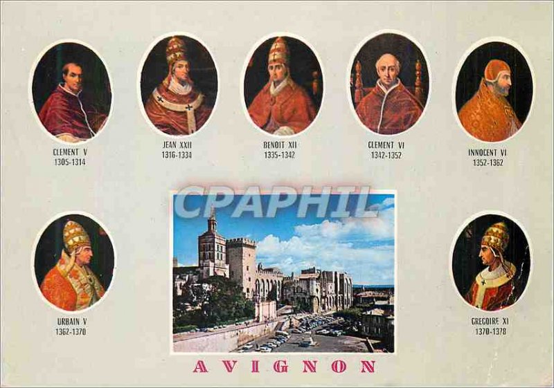 Postcard Modern Avignon (Vaucluse) 7 Popes in Avignon who reign from 1309 to ...