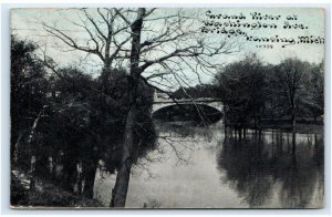 LANSING, MI Michigan ~  WASHINGTON AVENUE BRIDGE 1911 Photoette Postcard