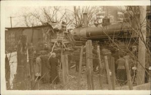 RR Railroad Train Wreck Ed. Goddard Simsbury CT Photog Real Photo Postcard c1910