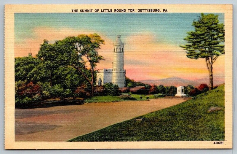 Civil War  Gettysburg Pennsylvania  Little Round Top   Postcard