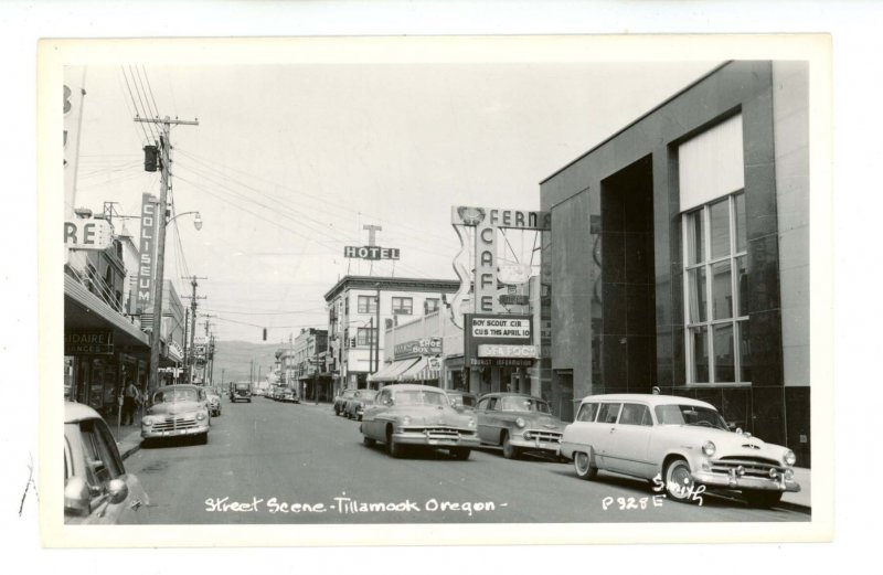 OR - Tillamook. Street Scene ca 1953  RPPC