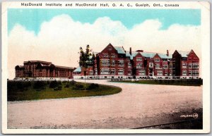 Postcard Guelph Ontario 1920s MacDonald Institute and Hall OAC Wellington County