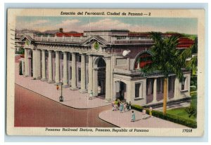 Vintage Panama Railroad Station Panama, Republic of Panama Postcard F94