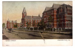 Queen Street, Fredericton, New Brunswick, Used 1906 Cork Cancel, Warwick