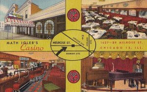 Postcard Math Igler's Casino Chicago IL