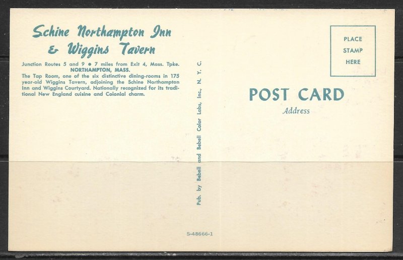 Massachusetts, Northampton - The Tap Room - Wiggins Tavern - [MA-802]