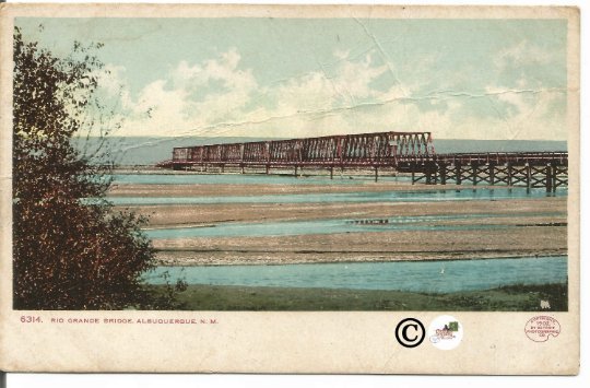 Vintage Undivided Back Postcard, Rio Grande Bridge Albuquerque New Mexico