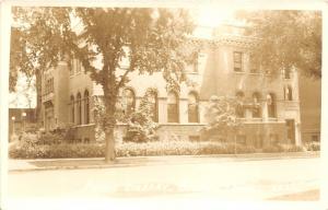 Boone Iowa~Public Library~Mature/Young Trees in Front of Bldg by Street~40s RPPC