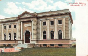 Public Library, Schenectady, New York, Early Postcard, Unused