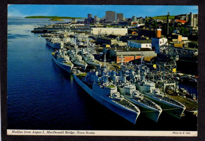 NS Harbor Royal Canadian Navy Naval Ships Dockyard Halifax Nova Scotia Postcard