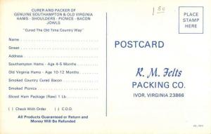 Ivor Virginia Felts Packing Meat Co Vintage Postcard K64435