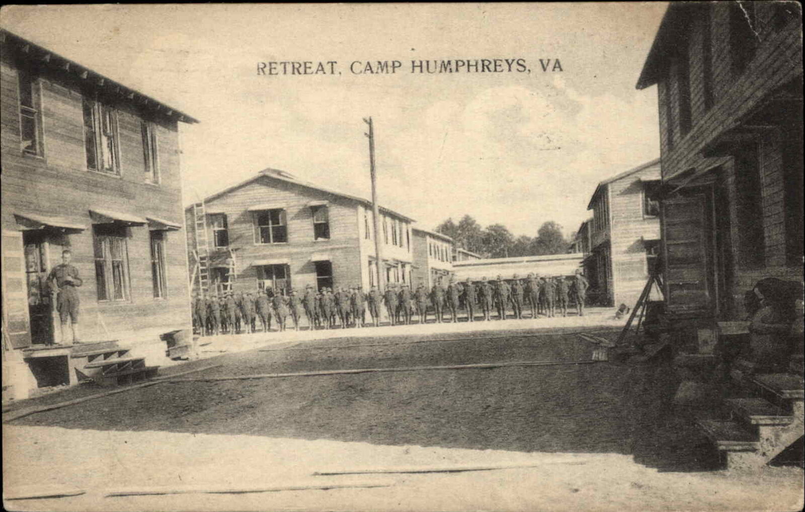 World War I WWI Camp Humphreys Virginia VA Retreat Vintage Postcard