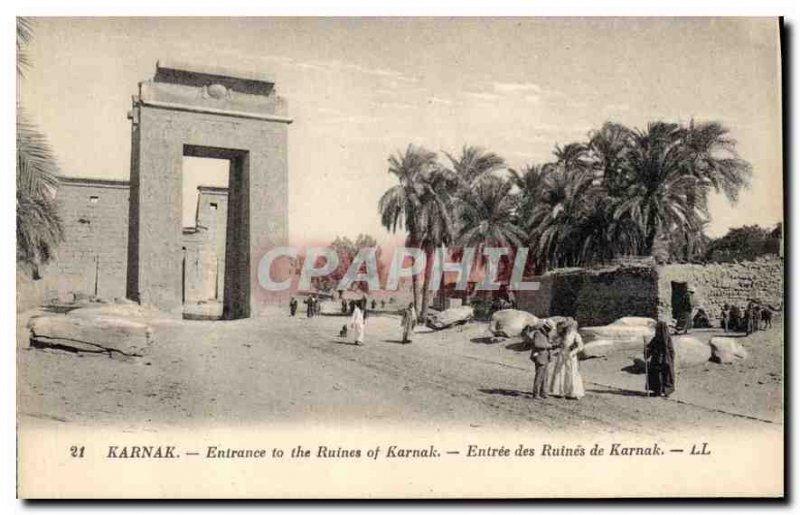 Postcard Ancient Egypt Karnak Egypt. - Among the Ruins of Karnak