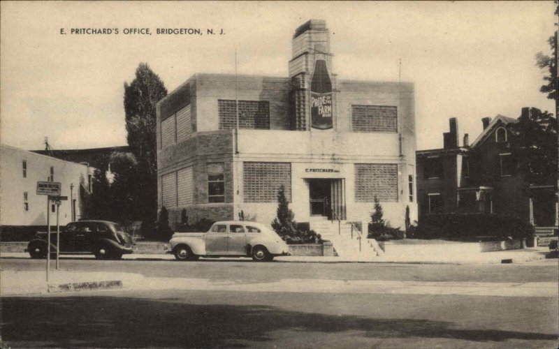 Bridgeton NJ New Jersey E Pritchard Office Bittle on Bldg Postcard