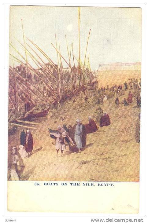 Boats On The Nile, Egypt, Africa, PU-1908